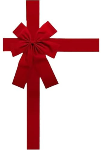 Hrippy Decoración Navideña para Puerta, Lazo Rojo Colgante para Puerta, Lazo De Cinta para Puerta Delantera De Navidad.
