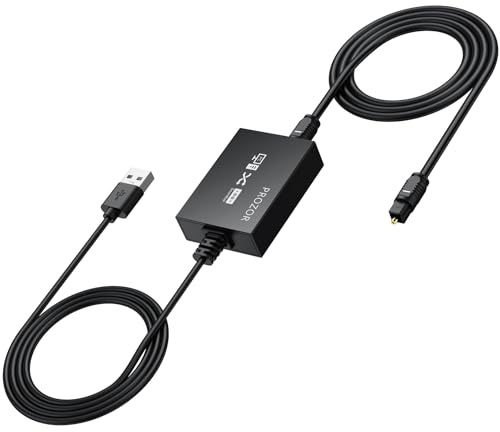 PROZOR USB zu Optischer Audio Adapter USB zu SPDIF Konverter SPDIF Digital Konverter 96kHz/16bit Computer zu Soundbar, Heimkino