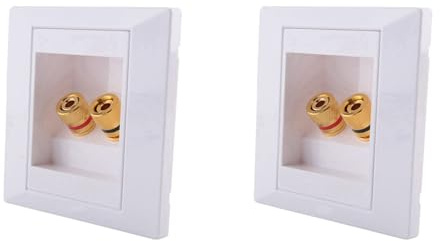 AWAOVV Lot de 2 prises murales avec haut-parleur 2 prises jack Blanc