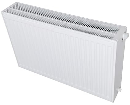 Belrad® Heizkörper Typ 33 | flacher Universalheizkörper mit 6 Anschlüssen | modern, kompakt & energiesparend | Wandmontagefähig | ideal für Wohnzimmer, Bad & Gäste-WC | Flachheizkörper weiß 60 x 180cm