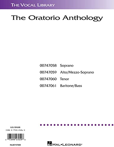 Oratorio Anthology Mezzo-Soprano/Alto -Album-: Noten für Gesang (Singstimme) (Vocal Library): The Vocal Library Mezzo-Soprano/Alto