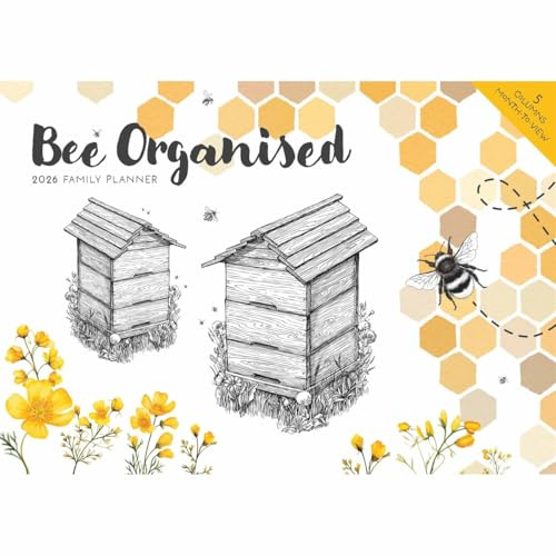 Bee Organised A4 Family Planner 2026, Family Planners, Month To View, Gift