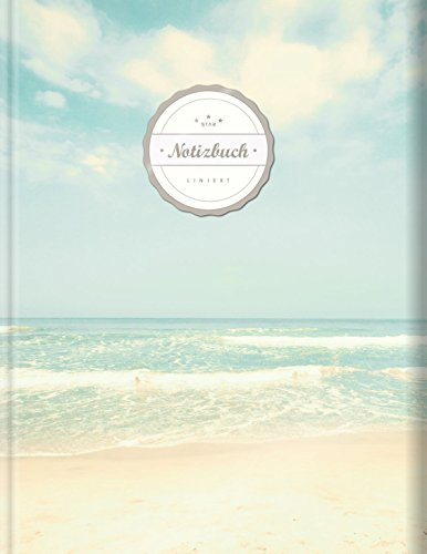 Liniertes Notizbuch (©Star, A4, 156 Seiten, Softcover) || Mit Register + Doppelrand + Lineatur 27 || Dickes Notizbuch, Fester Einband, Deutschheft, Schreibheft, Schulheft, Tagebuch, „Strandbild“