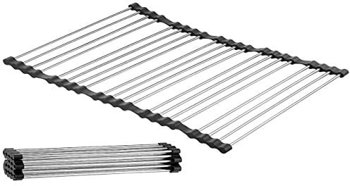 Rosenstein & Söhne Abtropfgitter: Faltbare XXL-Edelstahl Abtropf-Auflage für Spülbecken, 55x45cm (Abtropfgestell, Abtropfgitter faltbar, Spüle klappbar)