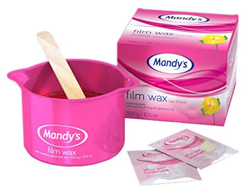 Mandy’s Film Wax Legs & Body – Microwaveable Hot Wax for Legs, Bikini & Underarms 300g