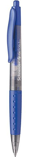 Schneider 5 Stück Kugelschreiber Gel Gelschreiber Gelion 1 blau 04 mm