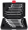 12 Pièces Clé à cliquet Kit d'outils 8–19mm Clé Mixte Professionelle Clé à Cliquet Cle Plate a Cliquet avec Valise à Outils, Angle de retour 5°, cliquet de qualité 72 dents