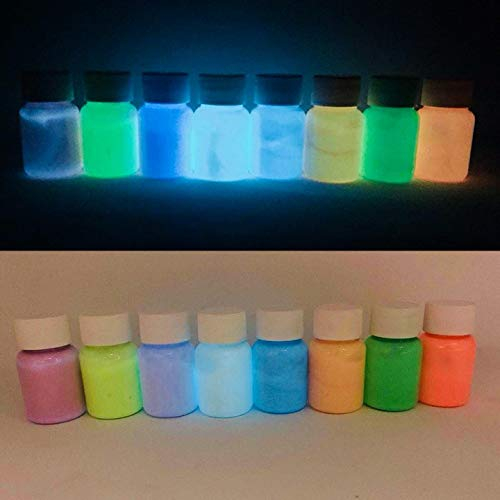 Polyment Profi Premium Leuchtfarbe - Sehr hell im Dunkeln nachleuchtende Farbe. Selbstleuchtendes UV Glühfarbe, Nachleuchtfarbe, selbstleuchtende Wandfarbe,Glow in the Dark (50ml, Schneeweiß)