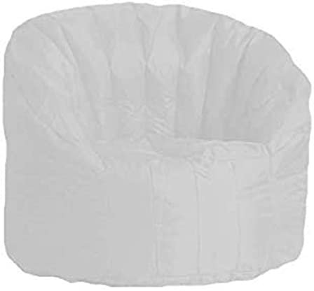 Dmora Runder gepolsterter Sessel, weiße Farbe, Maße 80 x 80 x 80 cm