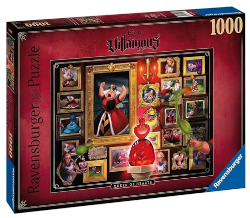Ravensburger Puzzle 1000 Teile - Disney Villainous Herzkönigin - Die beliebten Charaktere aus Alice im Wunderland als Puzzle für Erwachsene und Kinder ab 14 Jahren