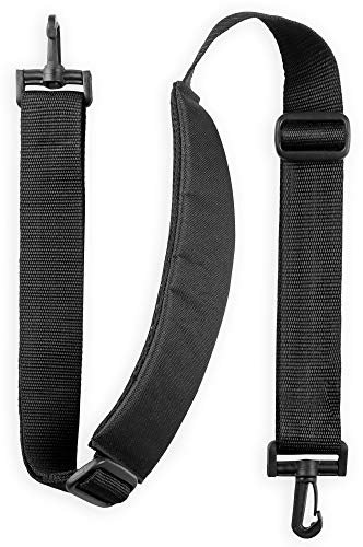 Ersatz Schultergurt gepolsterter Tragegurt für Reisetasche Fototasche LaptopTasche Tragetasche Koffer gurt 85 cm bis 140 cm verstellbar gepolstert Universal Ersatzteil drehbarer Karabiner, schwarz