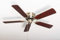 Ceiling Fan Kisa Deluxe Brass Antique without Light - Rosewood / Dark Walnut Including Pull Switch