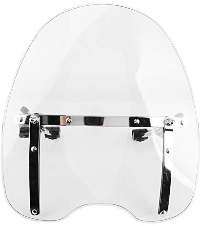 Universal Motorrad Windschutzscheibe, 22-25mm 360 ° verstellbare Lenkerbefestigung(Transparent)