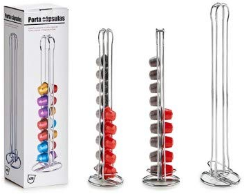 TU TENDENCIA ÚNICA Soporte Vertical Doble para cápsulas de café. Acero Inoxidable. Capacidad para 20 cápsulas Ahorrar Espacio