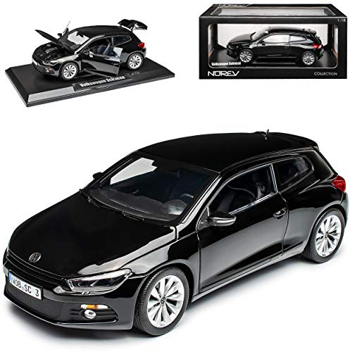 Volkwagen Scirocco Coupe Schwarz Ab 2008 3. Generation 1/18 Norev Modell Auto mit individiuellem Wunschkennzeichen