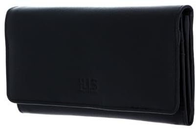 H.I.S Geldbörse Wallet with Flap Black schwarz
