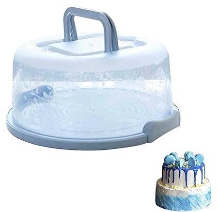 FDDU Tartas Redondo Recipiente, Recipiente para Tartas, Pasteles Con Tapa Caja Almacenamiento, Patrón de Cinturón de Almacenamiento Portátil Tartas Porta para Pastel, Almacenamiento de Pan (8 in)