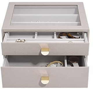 Stackers Taupe Classic Jewellery Box - Set of 2 (with Drawers)