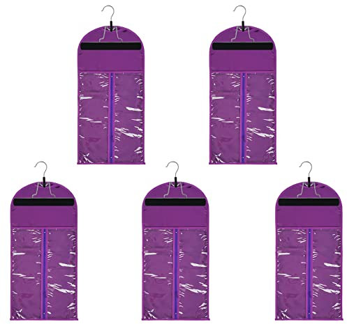 Grande borsa per parrucca in raso di seta con gancio in legno per capelli parrucca (60 x 29 cm, viola con angolo rotondo*5)