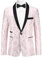 Allthemen Blazer Casual di Lusso da Uomo Slim Fit Paisley Floral Jacquard Suit Giacche Cappotti Eleganti Giacche Chic Rosa XL