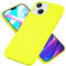 NALIA Neon Silicone Cover compatible with iPhone 14 Case, Intense Color Non-Slip Velvet Soft Rubber Coverage, Shockproof Colorful Smooth Protector Thin Rugged Mobile Phone Bumper Skin, Color:Yellow