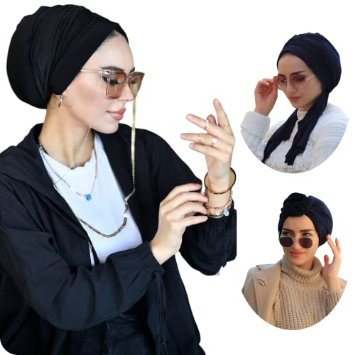 para life Damen Dubai Turban Verschluss, Schwarz, Einheitsgröße