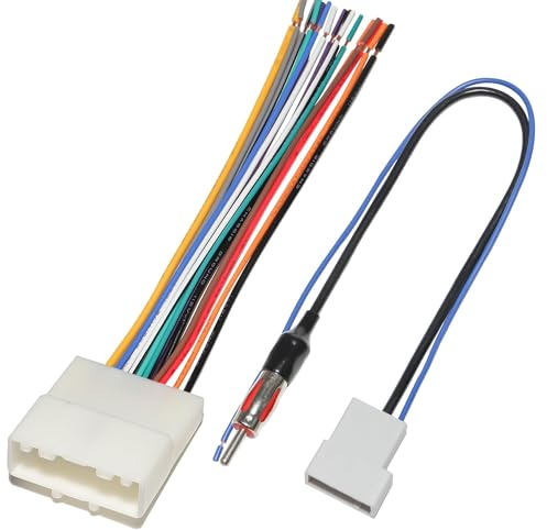 NuIth Radio Wiring Harness Connector Replacement for Nissan 2007-2019,Infiniti 2008-2013,Subaru 2008-2013 with Antenna Adapter Plug Aftermarket CD Player Stereo Receiver Wire Adaptor