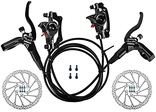 Fahrrad Hydraulische Scheibenbremsen Vorne Hinten Bremssättel Set für MTB Mounta Links Rechts Bremshebel Kit mit 160mm Scheibenrotor