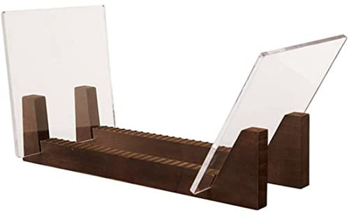 Supporto per dischi in vinile con estremità in acrilico di grande capacità espositore in legno LP album in vinile rack da tavolo