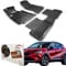 Trimak Passgenau 3D Fussmatten Auto Kompatibel mit Renault Captur 1 Gen 2013-2020 Auto Zubehör 1. und 2. Reihe Gummimatten Autos TPE Allwetter Geruchlos rutschfest Vorne und Hinten Schwartz