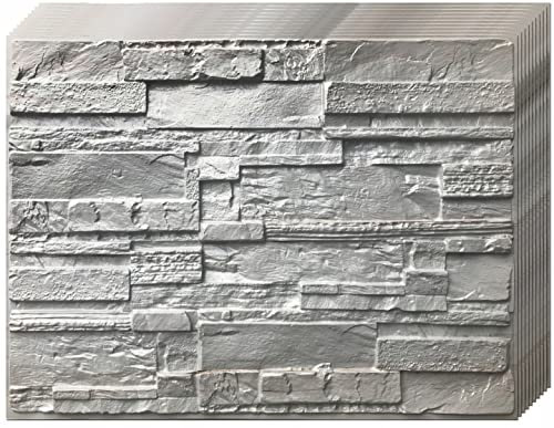 Deccart PVC Wandverkleidung Wandpaneele 3D Deko Fliesen Verkleidung 44x58 cm| für Küche, Badezimmer, Wohnzimmer DW12 (12 Stück)