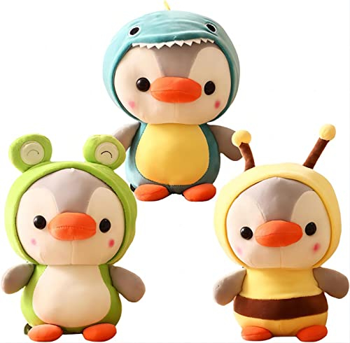 MASINIES 3PCS Pinguin Plüsch Spielzeug Plüsch gefüllte Tier Puppe gekleidet in Dinosaurier Bienen Kostüm für weiche Pinguin Plüsch Kissen Weihnachten Geburtstagsgeschenk 25cm...