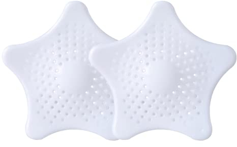 Silicona Protector de Drenaje, 2 Pcs Coladores de Drenaje de Silicona, Filtro de Fregadero de Silicona, Tapa de Drenaje de con Ventosas Fuertes, para baño Bañera Cocina Fregadero