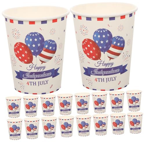 Healeved 48stücke Pack Einweg-pappbecher Mit Amerikanischen Flaggenmotiven Praktische Getränkebecher Für Unabhängigkeitstagsfeiern Und Partys