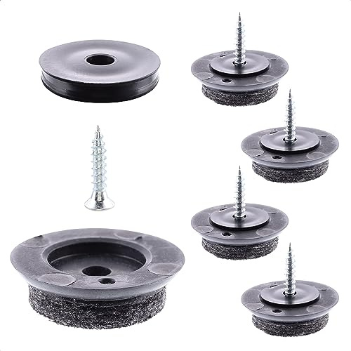 Wagner QuickClick® Filzgleiter Möbelgleiter Stuhlgleiter 4er-Set zum Anschrauben - 4X Basis Slim Ø 14 mm+4X Schraube +4X Gleiter austauschbar - Wollfilz Ultrasoft Slim Ø 25 mm - Made in DE - 16791299