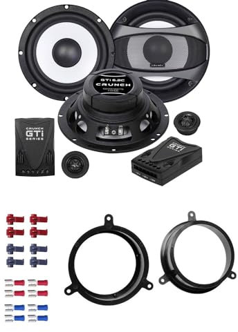 Crunch GTI 6.2C Lautsprecher mit Einbauset passend für Renault Megane III + IV ab 2009 Türen vorne/hinten 400 Watt 165mm 2 Wege Kompo