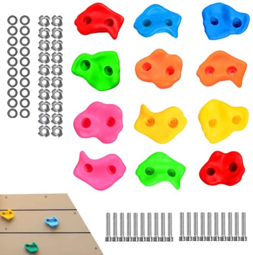 Moxeupon Felswandklettern hält Kinder drinnen,Kletterwand für Kinder | Buntes Kletterwand-Set,Übungsspielzeug für Kinder, Baumkletterset, Spielplatzzubehör, fördert
