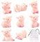 COACOM 8 kleine Schweine-Ornamente, mit 1 Aufbewahrungstasche, Mini-Schwein-Dekoration, Auto-Dekoration, Schreibtisch-Dekoration, Glücksschwein-Geschenk (Rosa)