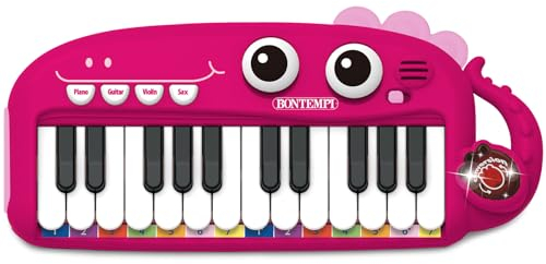 Bontempi- CinaPlayKeys: Tastiera Giocattolo a 24 Tasti per Piccoli Musicisti, Rosa, 300x140x40 mm, Colore Standard, 12 2472