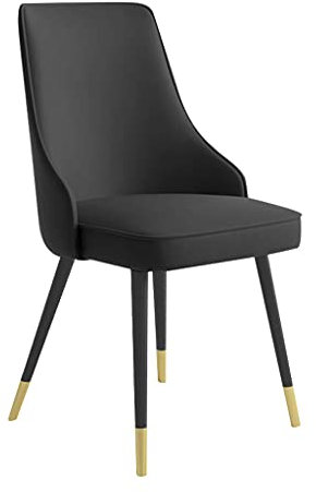 SOYDAN Küchenstühle Wasserdichte PU -Lederstühle Mit Metallbeinen Küche Wohnzimmer Lounge-Bänke (Stil: , Size : Black Gold feet)