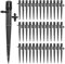 VooGenzek 40 Piezas Gotero de Riego, 360-Grado Aspersore de Riego Ajustables, Cabezas de Riego para Goteo Goteros Estaca Microtubo Piqueta, para Tubo 4/7 mm, Negro (con Conectore)