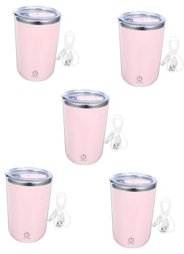Gatuida 5st Automatischer Mischbecher Mixer Espressotassen Reisekaffeetasse Kaffeebecher Selbstrührende Kaffeetasse Kaffee Rührbecher Rotieren Faule Tasse Elektrisch Edelstahl 304 Rosa