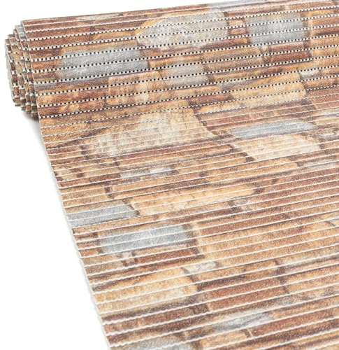 ANRO Weichschaummatte Badematte Badvorleger Schaumstoff Bad Läufer Dusche WC Sauna rutschfest anpassbar Meterware Pflastersteine 100x130cm
