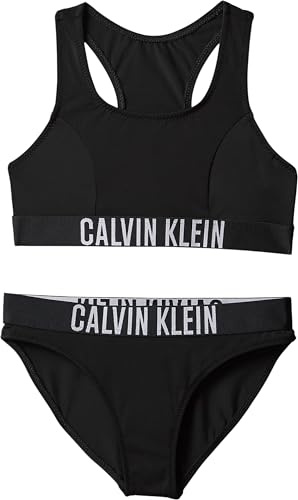 Calvin Klein Mädchen Bikini Bralette Set mit Logobund, Schwarz (Pvh Black), 10-12 Jahre