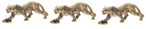 Cabilock 3 Stück Messing Leoparden Ornament Leoparden Figur Moderne Geparden Figur Desktop Dekoration In Leopardenform Antike Leoparden Statue Antike Goldene Tierskulptur Goldene