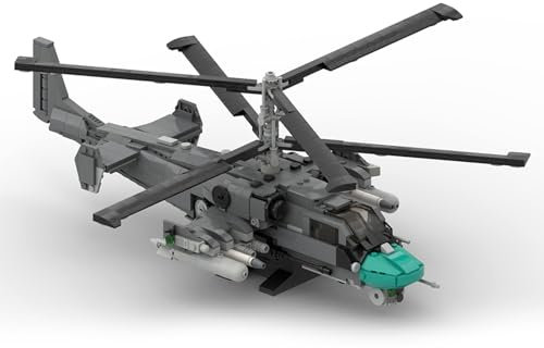 BuildCubes KA-52 Hubschrauber Bausteine Modellbausatz, Militär Helikopter MOC Flugzeug Bausteintechnik, 1099 Teile Klemmbausteine Militar Hubschrauber Konstruktionsspielzeug Geschenke