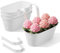 The Fellie 4 PCS Hanging Plant Pot Balcony Over Fence Planters Outdoor For Railing, Garden Planter Large Flower Pots With Detachable Hook, Metal Wall Planter Indoor For Decoration, White 28*15*17.5CM