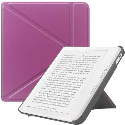HGWALP Coque Compatible avec Kobo Libra Colour (2024) 7 Pouces Ebooks, Étui Ultra - Mince et léger avec réveil/Sommeil Automatique et Support pour Kobo Libra 2 (2021)-Purple