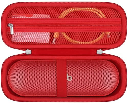 RAIALL Carrying Case for Beats Pill (2024 Release) - Portable Bluetooth Speaker Case, Red