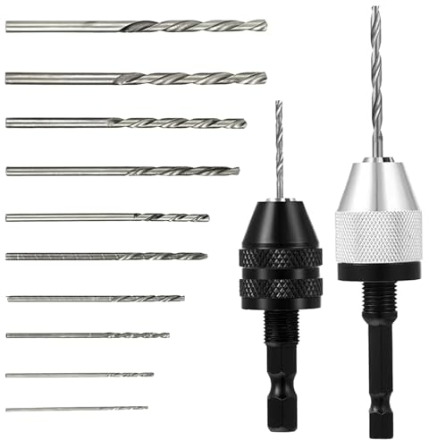 Drill Chuck Bit, Screwdriver Drill Adapter, Fast Change Drill Converter, Drill Adapter with 10 Bits, Extension Drill Converter, Drill Bit Adapter Set Suitable Use for Screwdriver Chuck Adapter